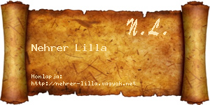 Nehrer Lilla névjegykártya